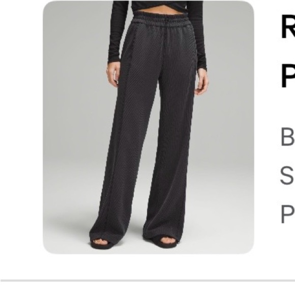 lululemon athletica Wide-Leg Ribbed Pants in Black